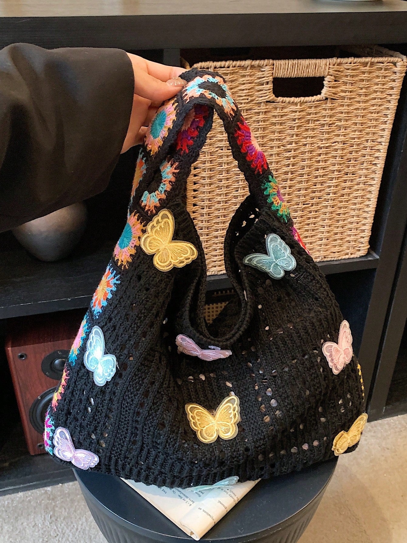 Summer New Casual Straw Tote Bag, Women Large Capacity Shoulder Shopping Handbag , Summer , Beach
