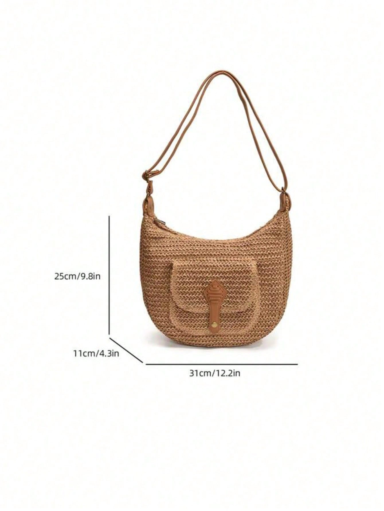 Dedoo Fashionable Minimalist Woven Crossbody Bag, Women's Versatile Casual Shoulder Bag, Suitable For Summer Beach Vacation, Beach Tote, Ideal For Summer, Vacation And Daily Use, Travel Essential