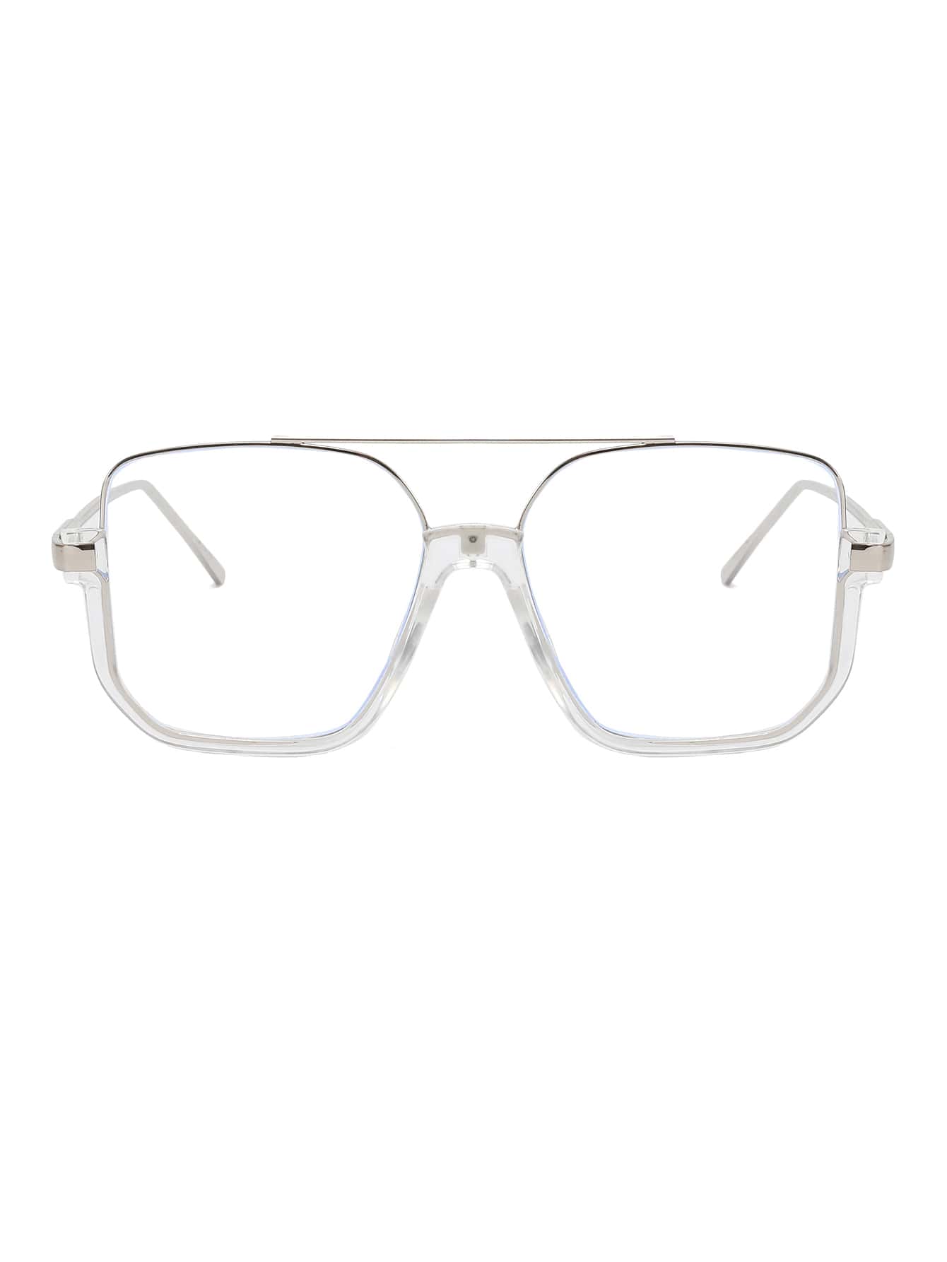 1 Pair Women's Top Bar Clear Lens Eyeglasses, Minimalist Chic Design for Casual Daily Wear, Lightweight Fashion Eyewear for Office, School, Travel, and Everyday Outfits, Stylish Glasses Accessory for Women