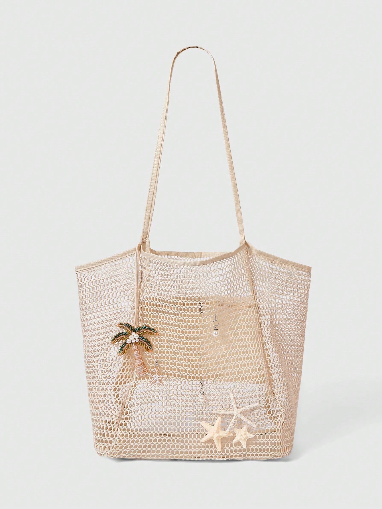 OMWE Fairycore 1pc Handmade Woven Tote Bag With Artificial Orchid, Lily Decor,