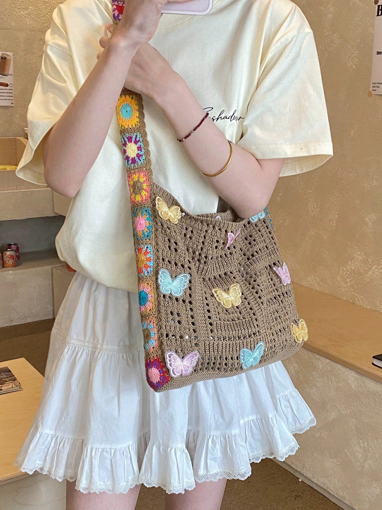 Summer New Casual Straw Tote Bag, Women Large Capacity Shoulder Shopping Handbag , Summer , Beach