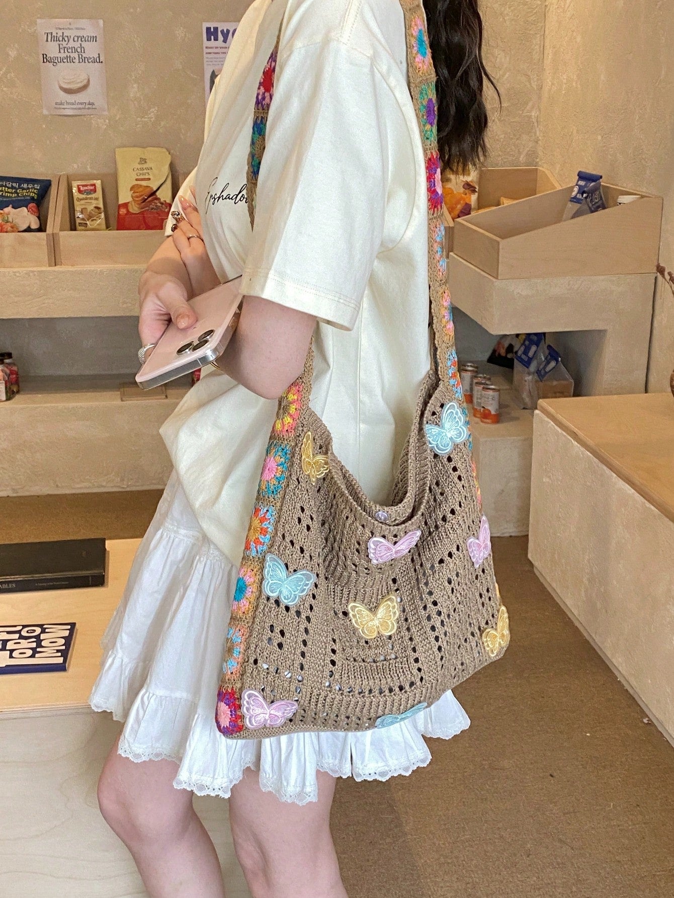 Summer New Casual Straw Tote Bag, Women Large Capacity Shoulder Shopping Handbag , Summer , Beach