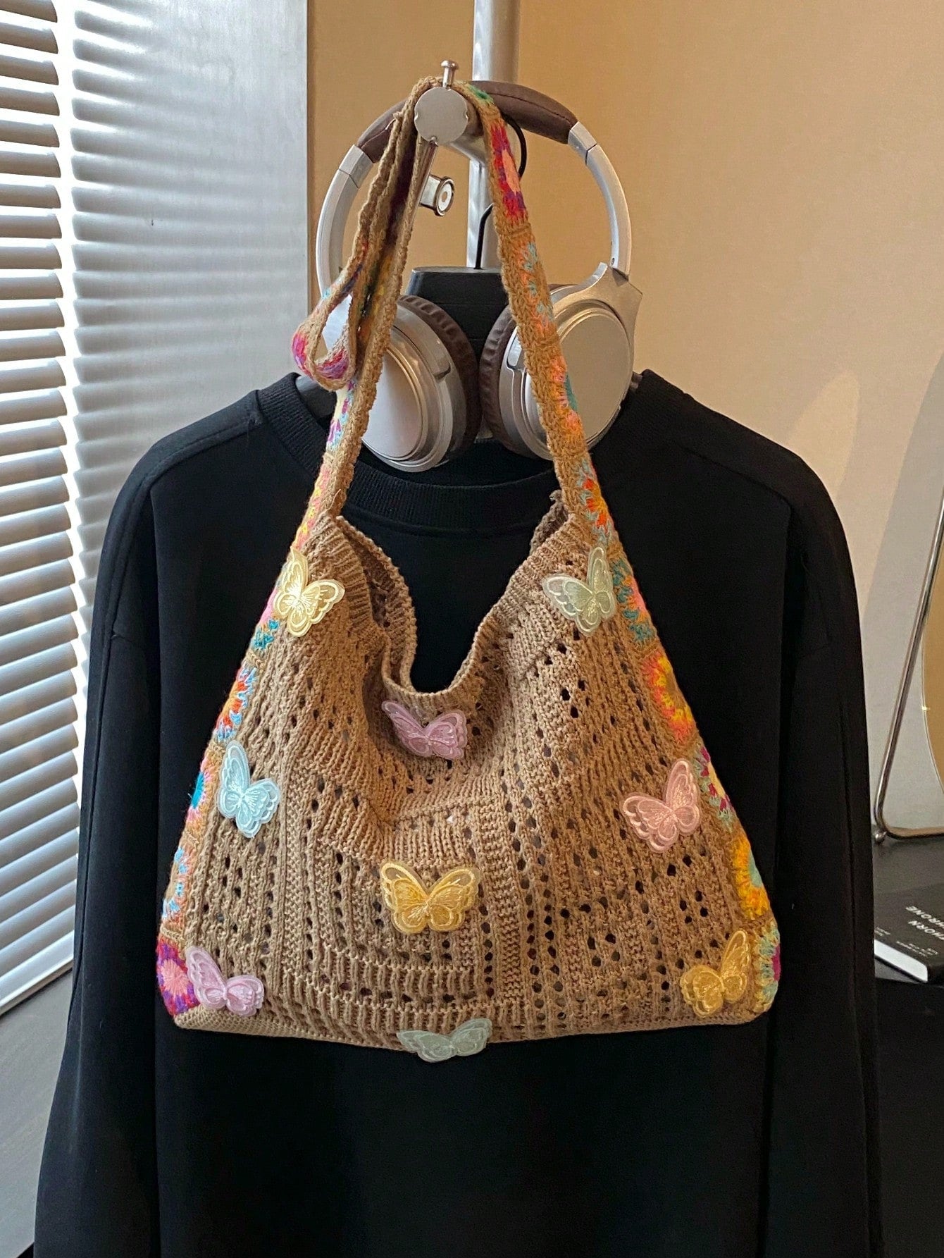 Summer New Casual Straw Tote Bag, Women Large Capacity Shoulder Shopping Handbag , Summer , Beach