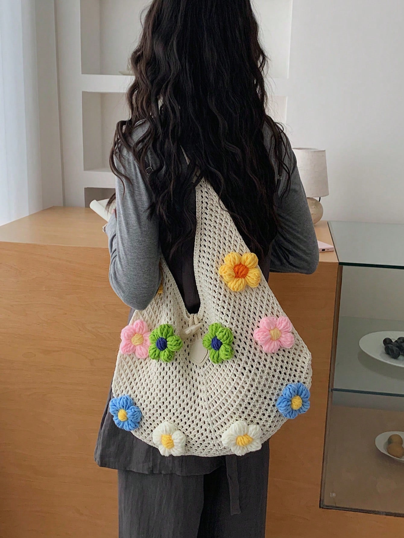 Summer New Casual Straw Tote Bag, Women Large Capacity Shoulder Shopping Handbag , Summer , Beach