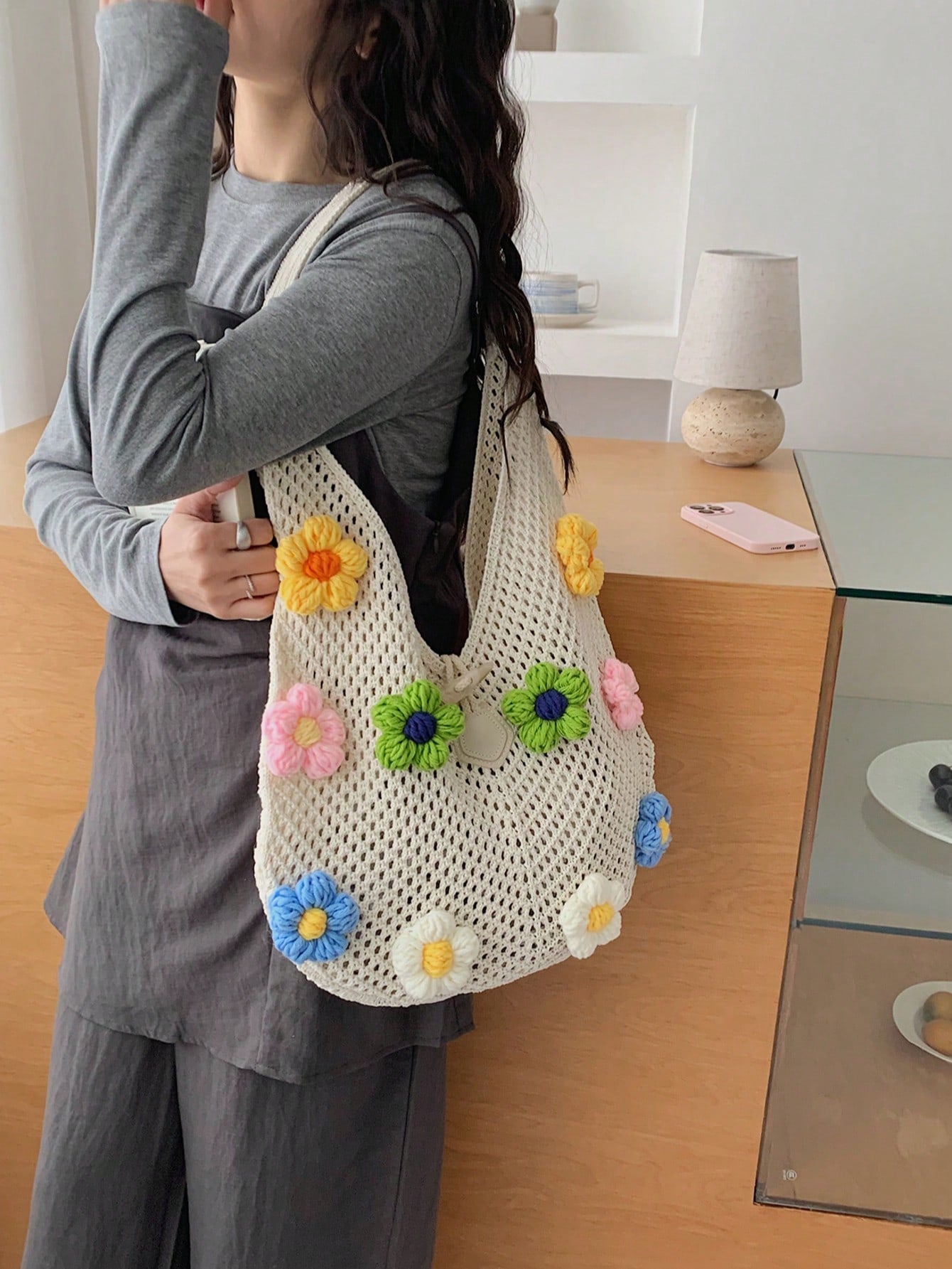 Summer New Casual Straw Tote Bag, Women Large Capacity Shoulder Shopping Handbag , Summer , Beach