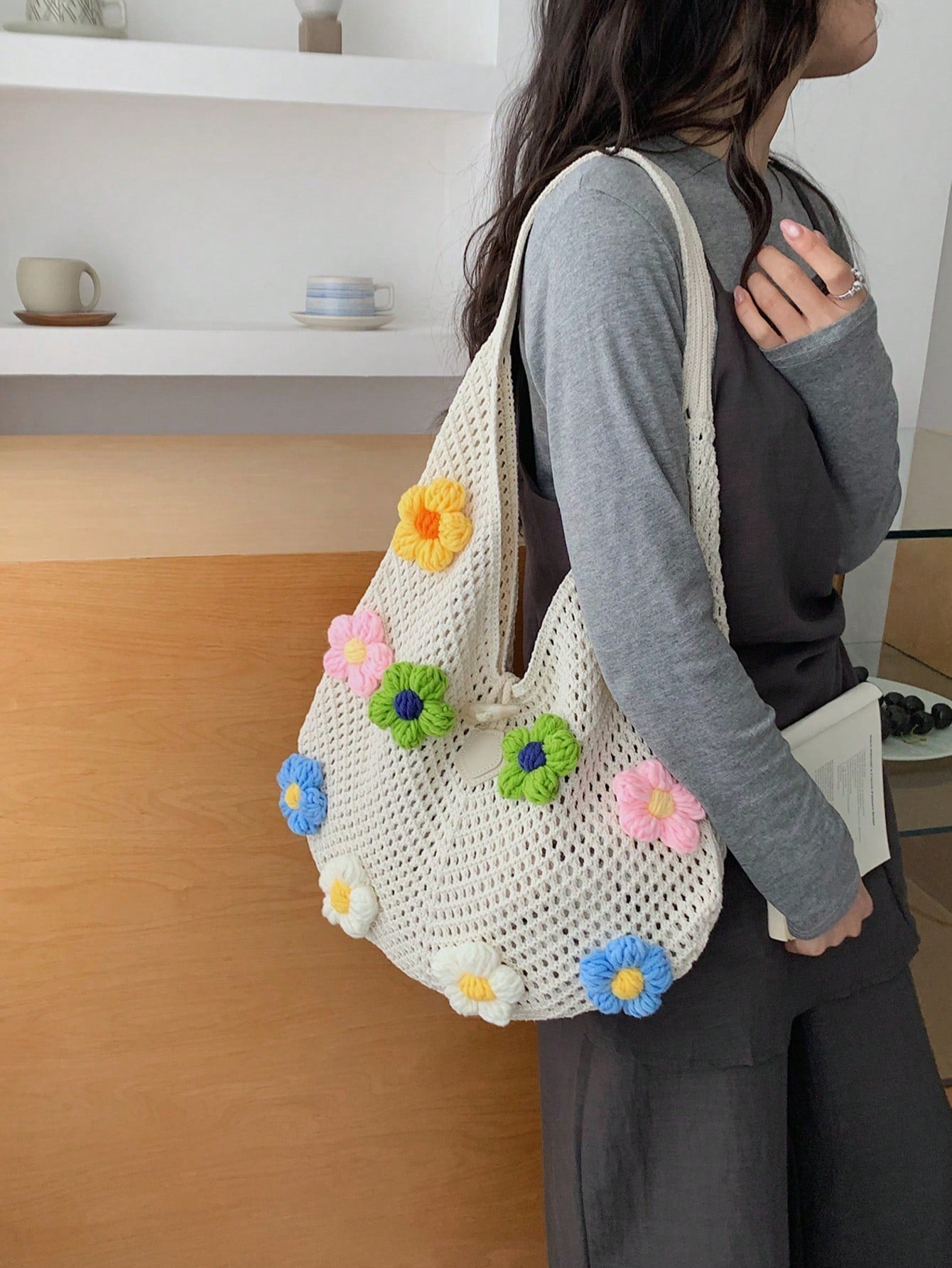 Summer New Casual Straw Tote Bag, Women Large Capacity Shoulder Shopping Handbag , Summer , Beach