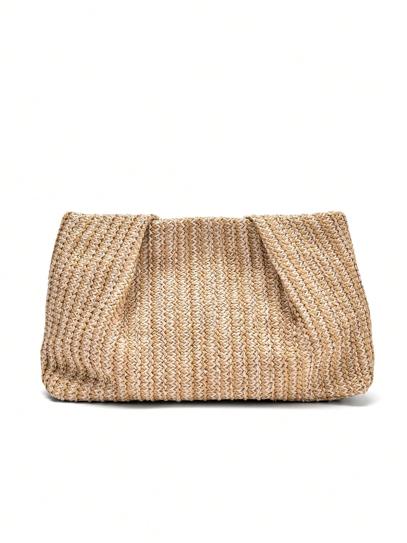 1pc Rainbow Color Woven Clutch Bag, Minimalist & Fashionable, Suitable For Casual/Daily Use, Woven Bag