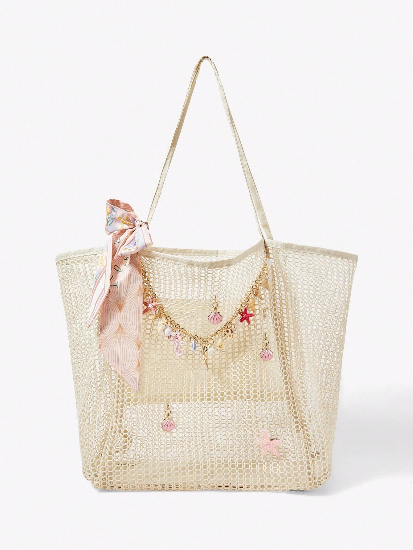 OMWE Fairycore 1pc Handmade Woven Tote Bag With Artificial Orchid, Lily Decor,