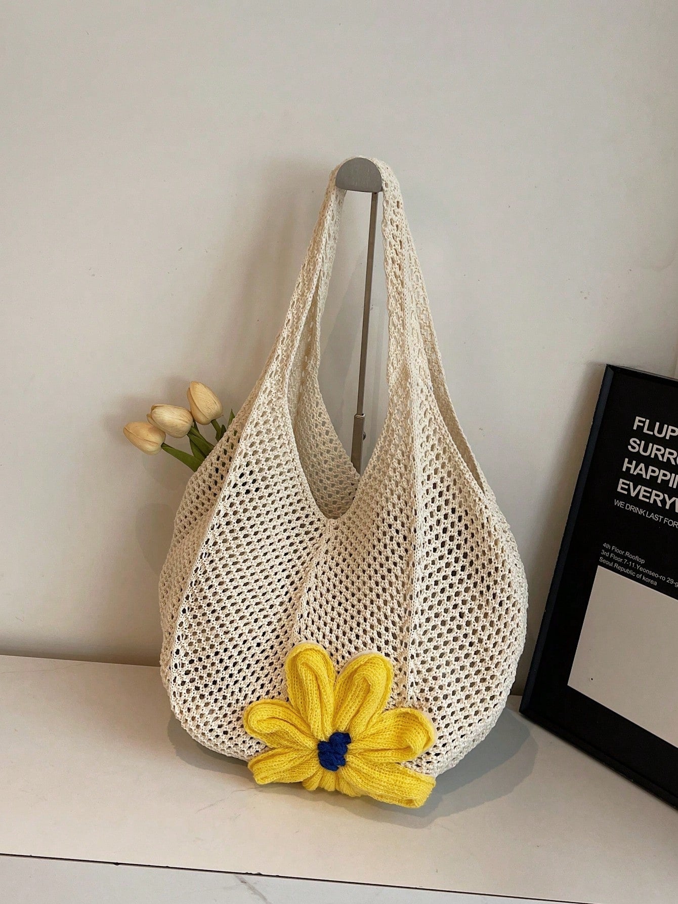 Summer New Casual Straw Tote Bag, Women Large Capacity Shoulder Shopping Handbag , Summer , Beach