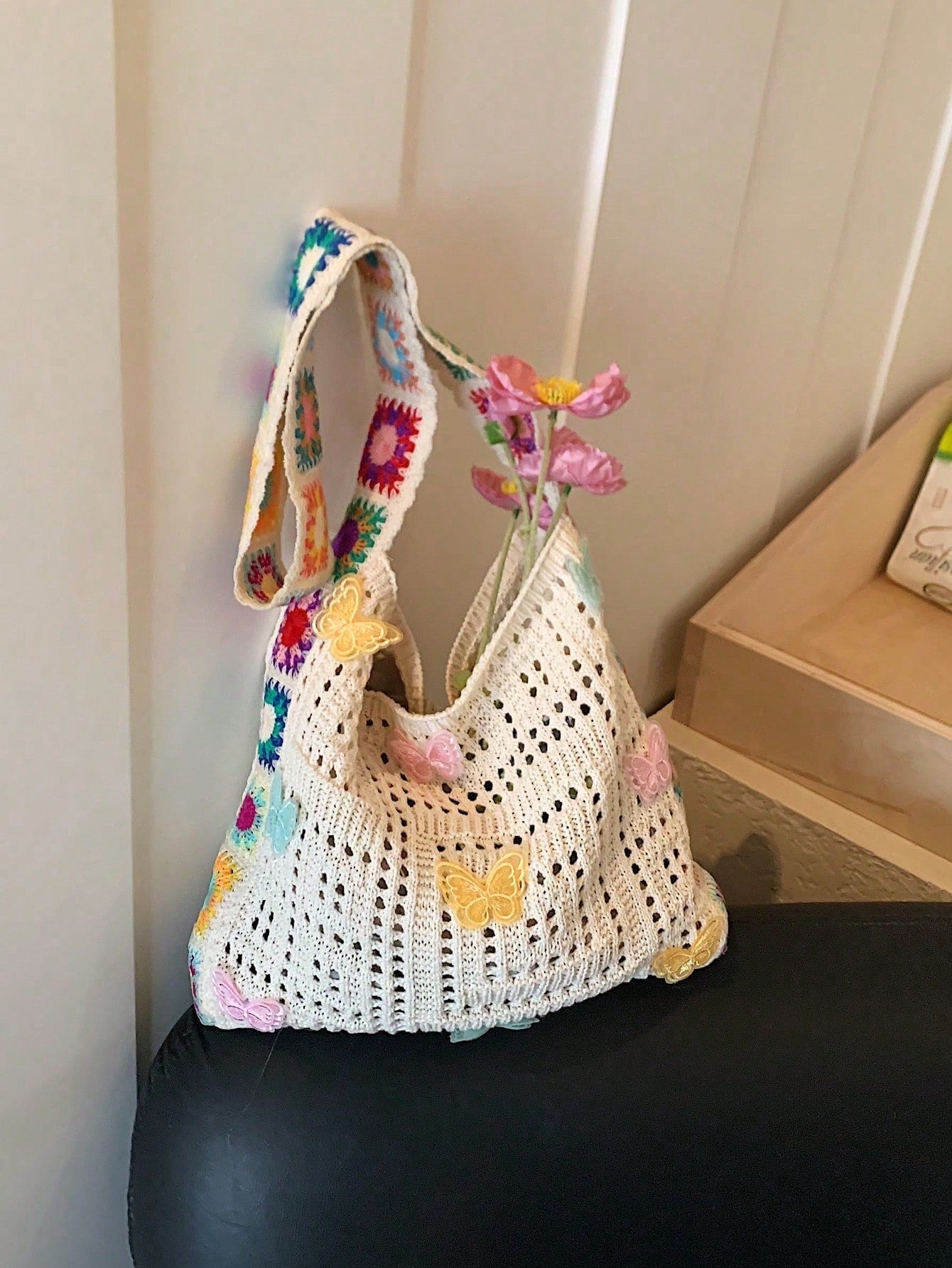 Summer New Casual Straw Tote Bag, Women Large Capacity Shoulder Shopping Handbag , Summer , Beach