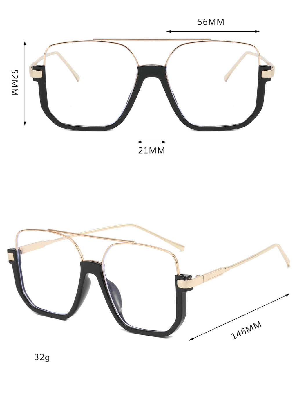 1 Pair Women's Top Bar Clear Lens Eyeglasses, Minimalist Chic Design for Casual Daily Wear, Lightweight Fashion Eyewear for Office, School, Travel, and Everyday Outfits, Stylish Glasses Accessory for Women