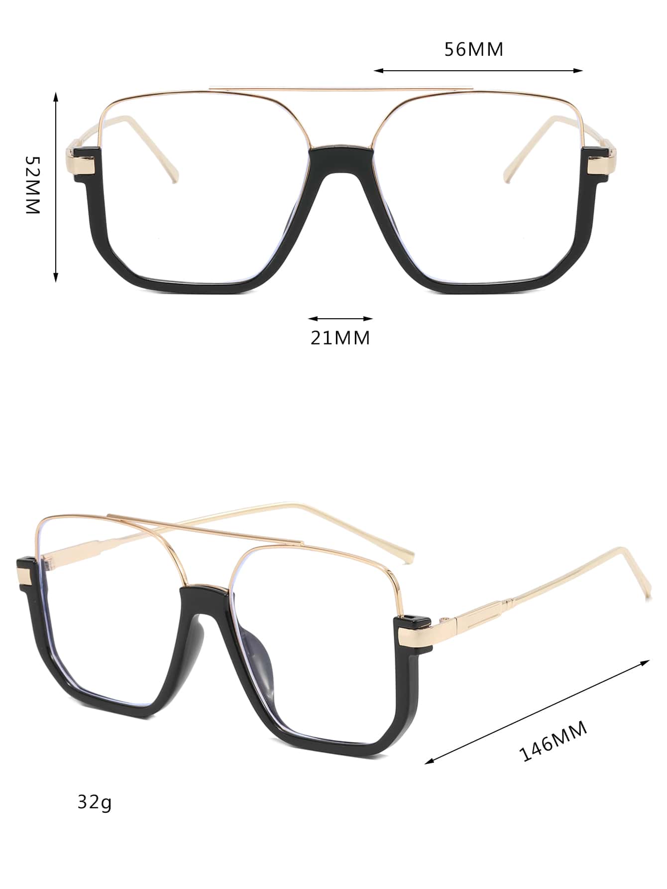 1 Pair Women's Top Bar Clear Lens Eyeglasses, Minimalist Chic Design for Casual Daily Wear, Lightweight Fashion Eyewear for Office, School, Travel, and Everyday Outfits, Stylish Glasses Accessory for Women