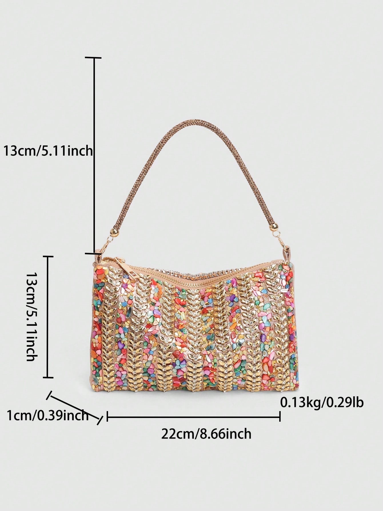 2026 New Rhinestone Decorated Evening Bag, Colorful Banquet Bag, Elegant Party Event Handbag, European And American Style Refined Clutch, Dress Bag And Fashionable Wallet