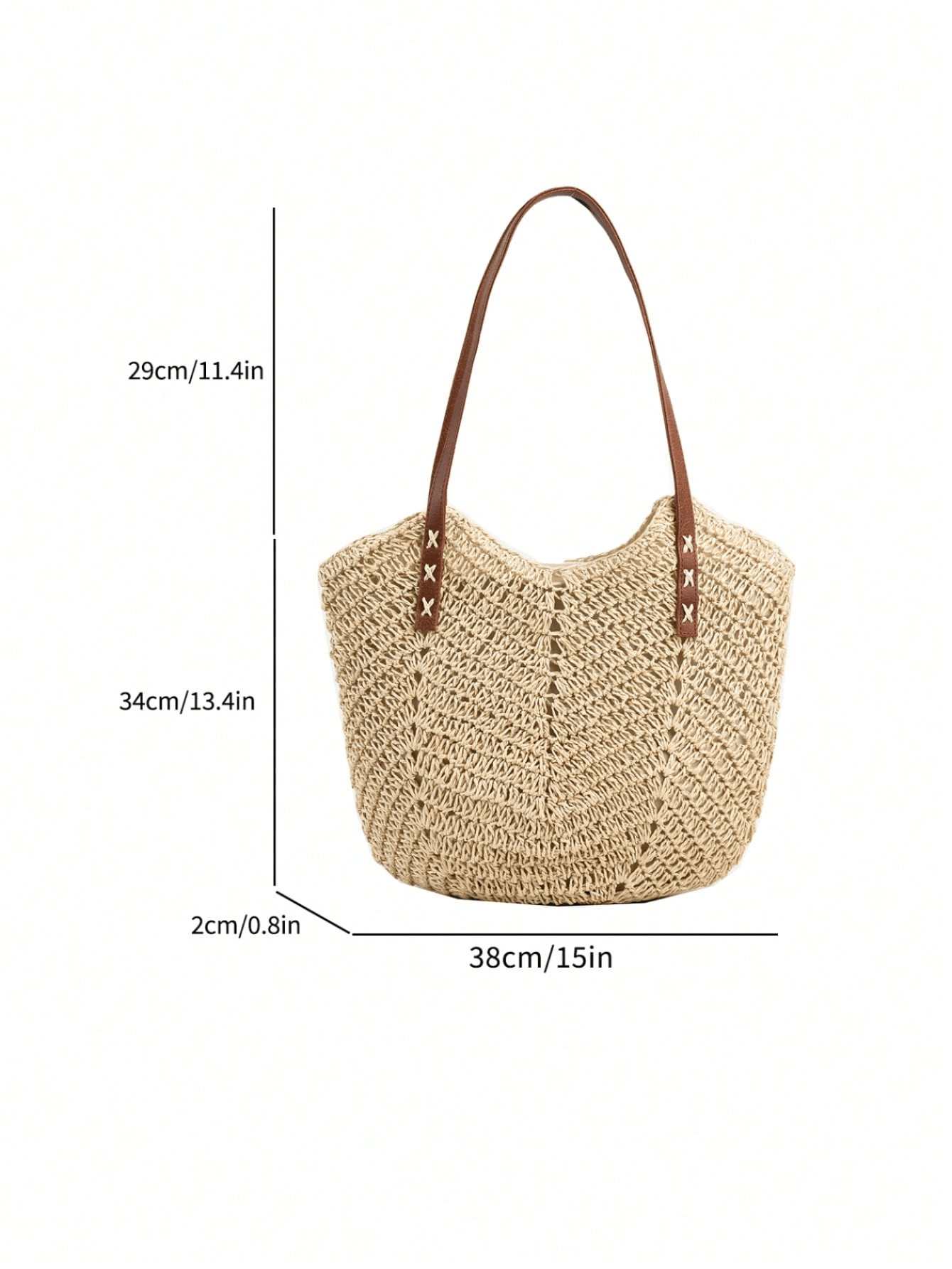 New Large Capacity Tote Bag, Woven Straw Dual Handle Design Women's Bag, Beach Bag For Commuting