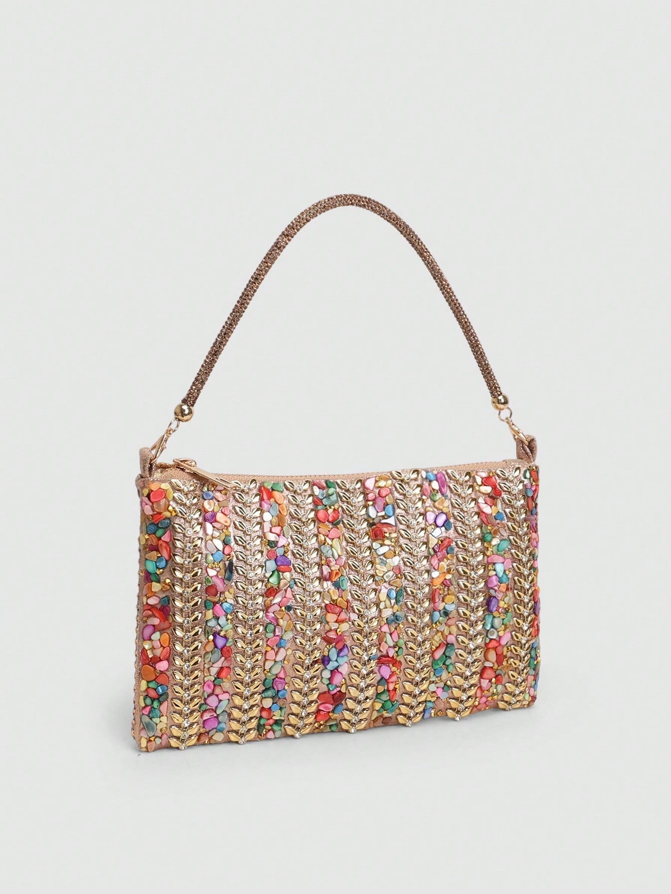 2026 New Rhinestone Decorated Evening Bag, Colorful Banquet Bag, Elegant Party Event Handbag, European And American Style Refined Clutch, Dress Bag And Fashionable Wallet