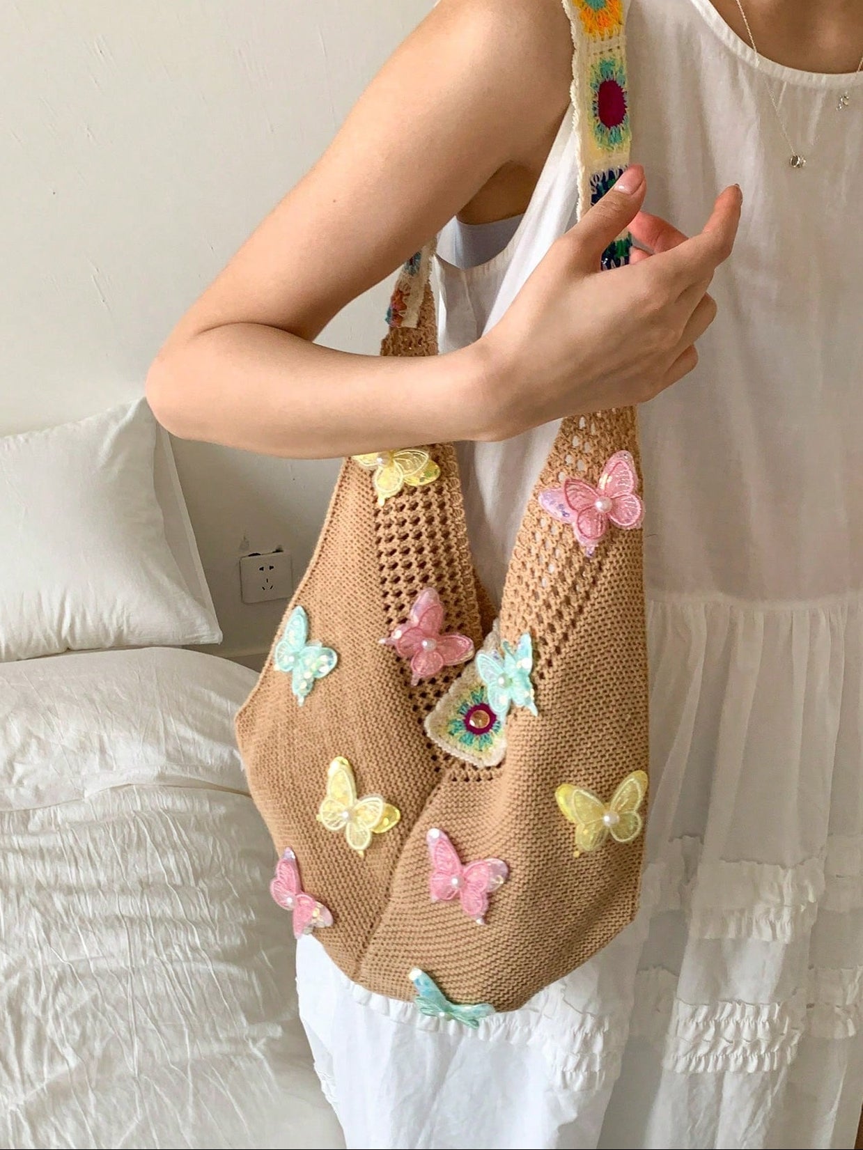 Summer New Casual Straw Tote Bag, Women Large Capacity Shoulder Shopping Handbag , Summer , Beach