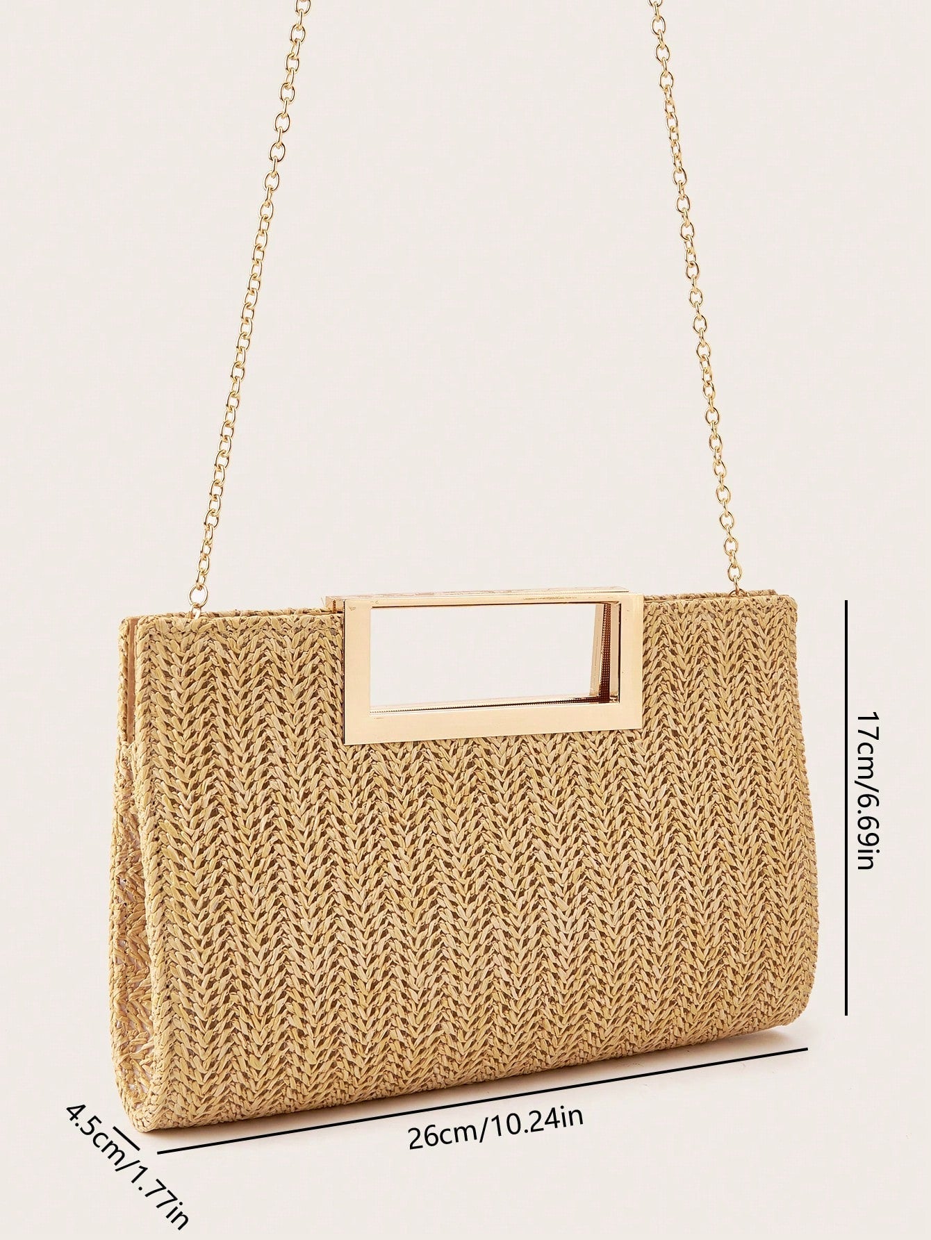 AIBBYDAR Beige Woven Handbag For Women, Fashion Tote Bag For Holiday, Beach, Business Commute, Casual, Minimalist, Beach, Vacation, Woven Bag