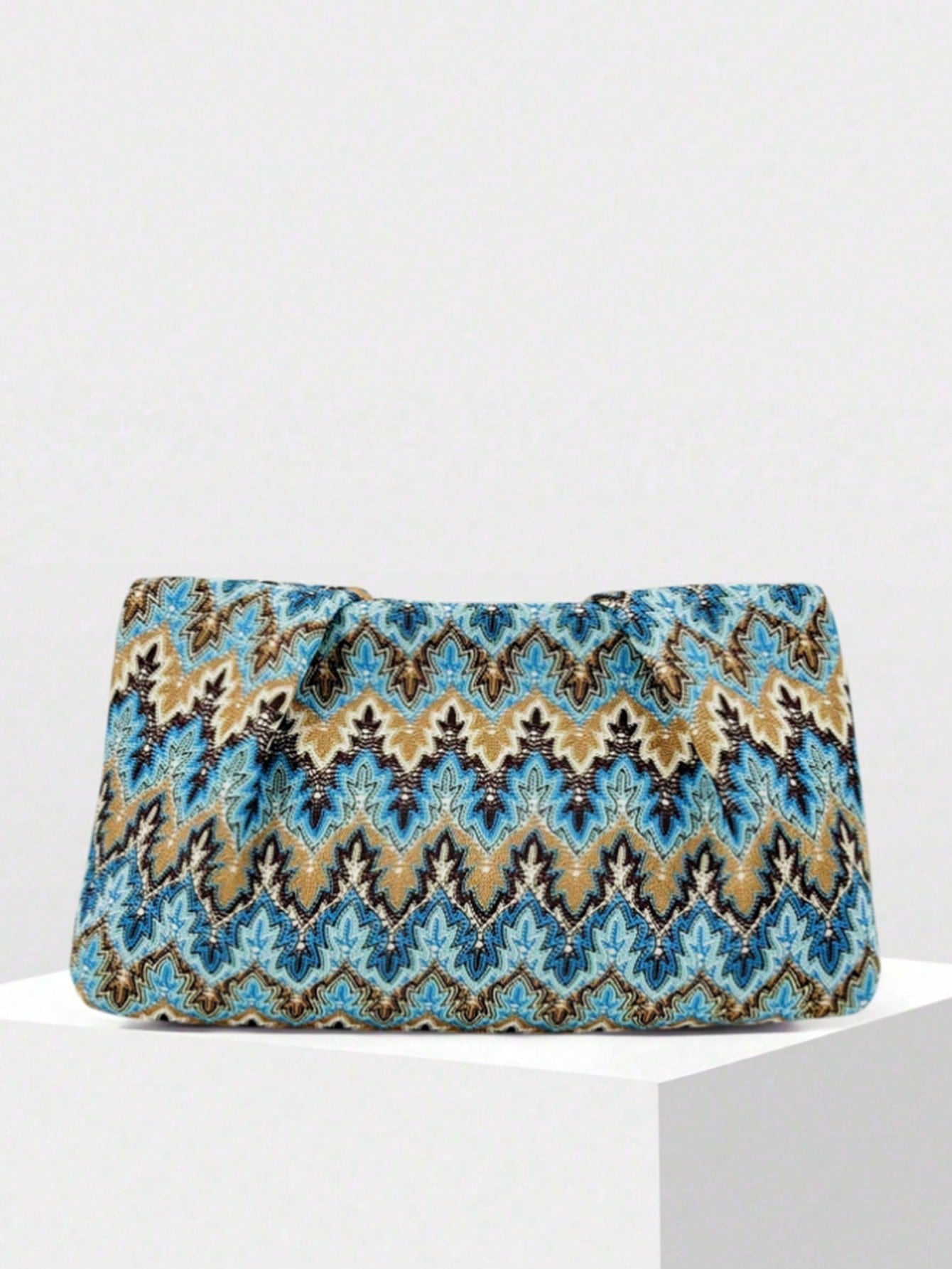 1pc Rainbow Color Woven Clutch Bag, Minimalist & Fashionable, Suitable For Casual/Daily Use, Woven Bag