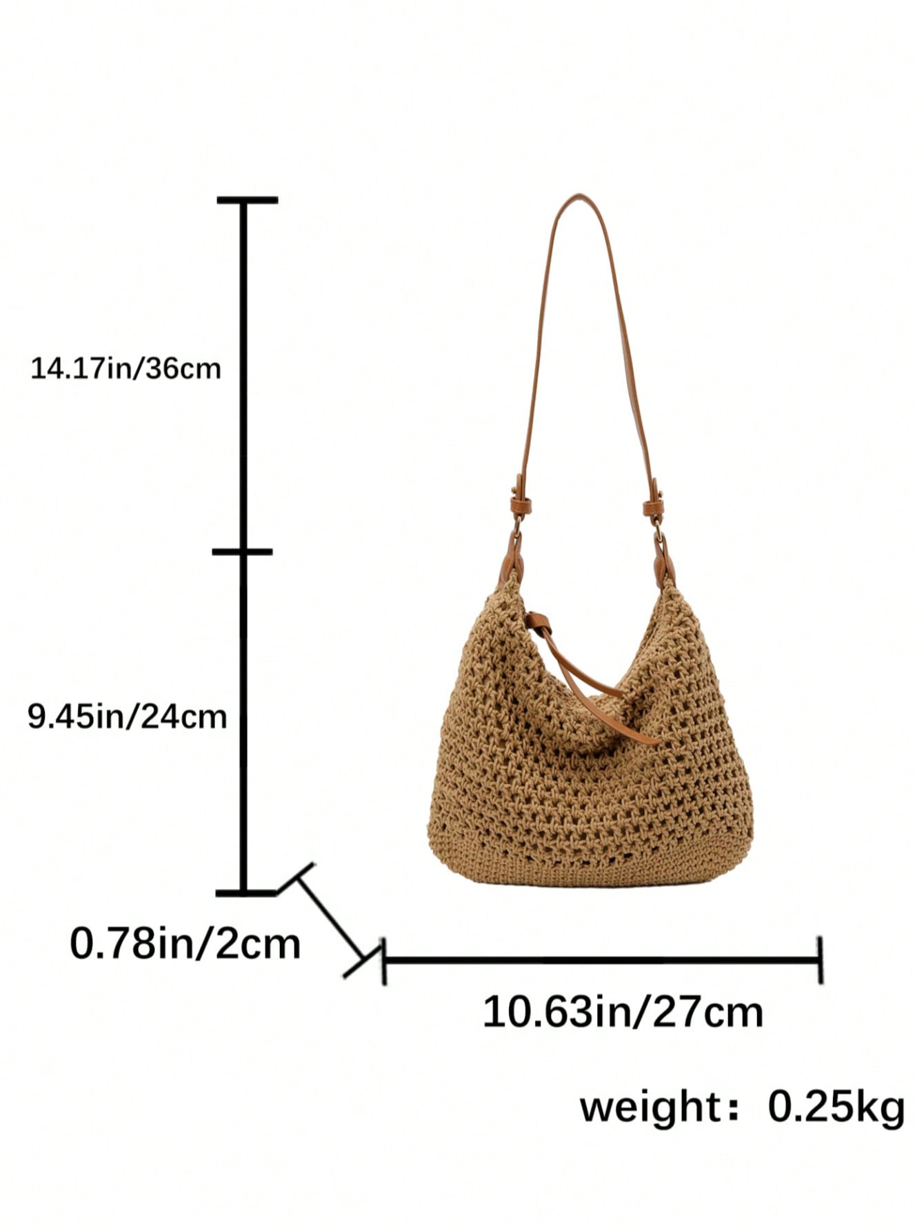 Dedoo Crochet Shoulder Bag For Women Lightweight Woven Beach Tote Handbag For Summer Vacations