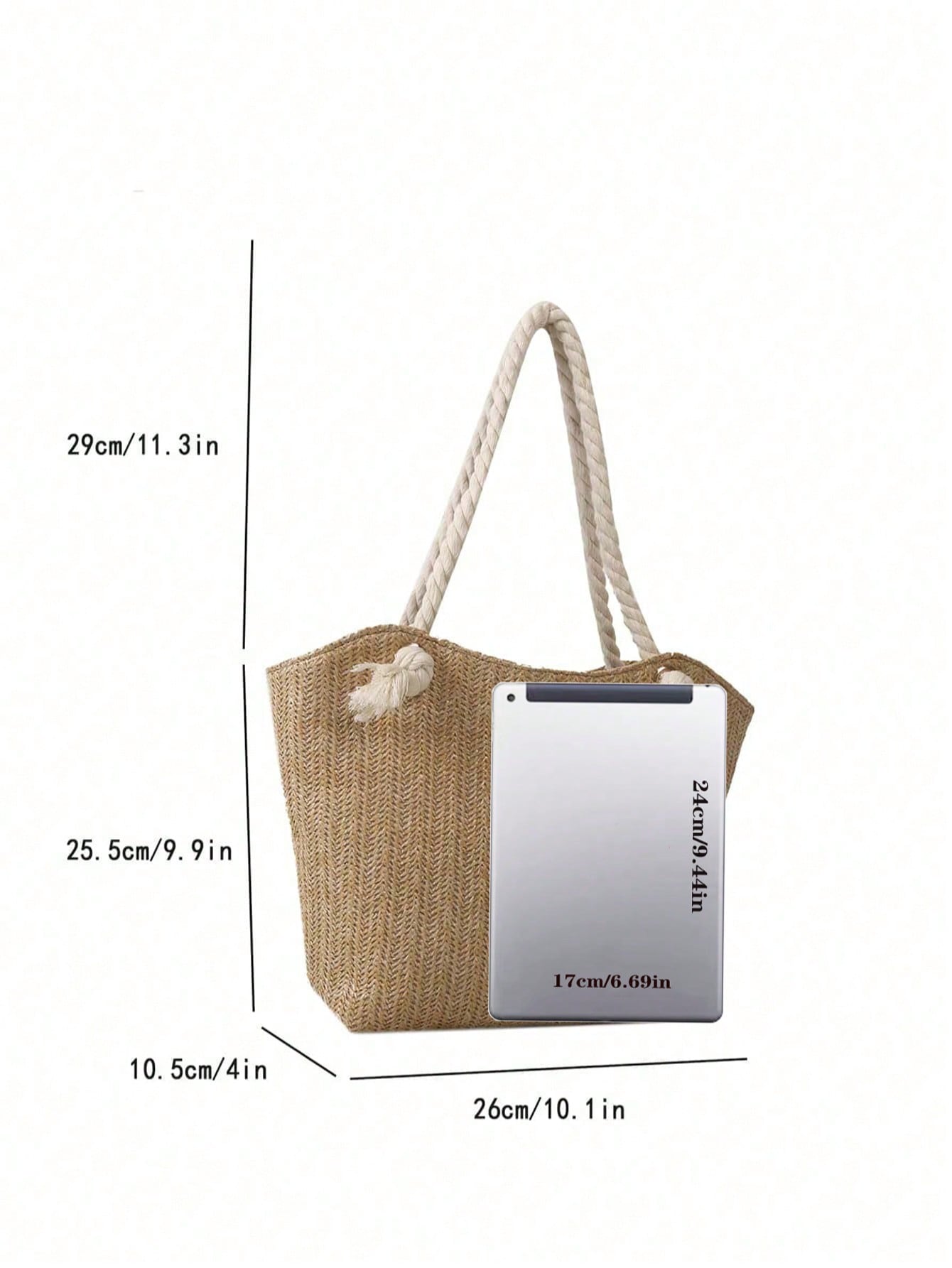 Summer Beach Vacation Straw Tote Bag, Large Capacity, Fashionable, Versatile, Casual Shoulder Bag