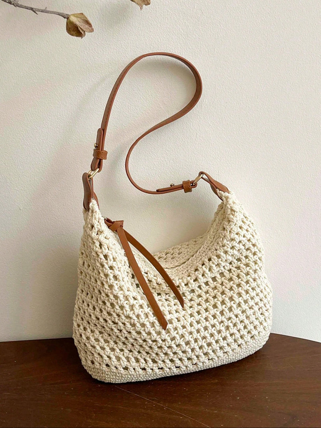 Dedoo Crochet Shoulder Bag For Women Lightweight Woven Beach Tote Handbag For Summer Vacations