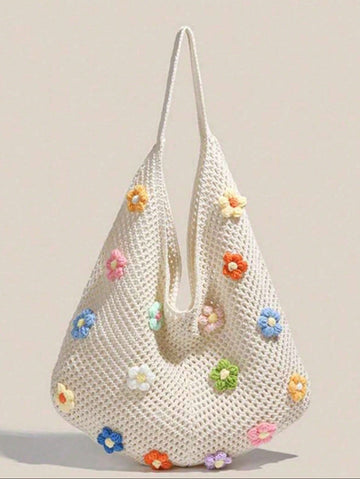 Summer New Casual Straw Tote Bag, Women Large Capacity Shoulder Shopping Handbag , Summer , Beach