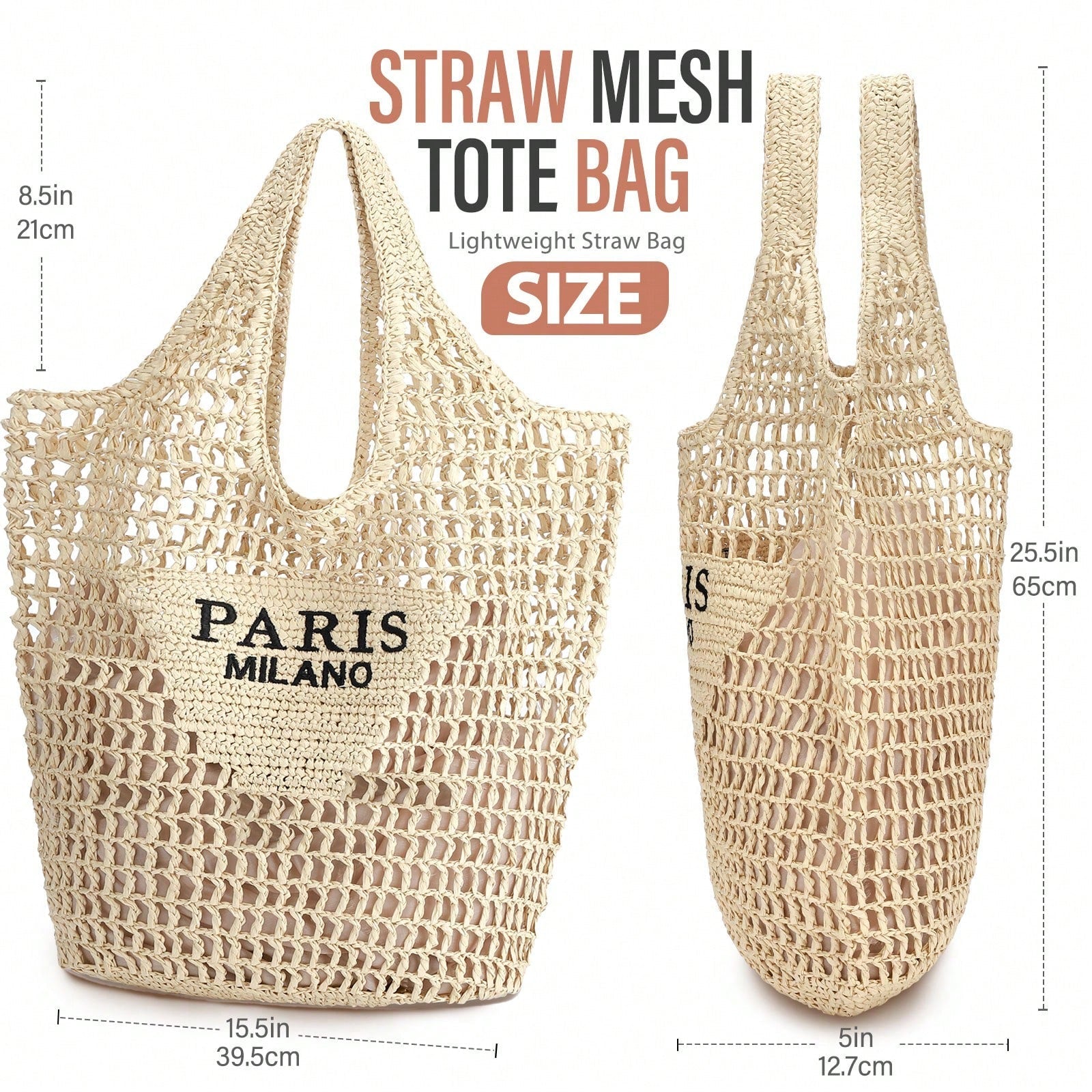 Hatisan Straw Beach Bag For Women Summer Woven Beach Tote Bag Shoulder Handbags Boho Bag