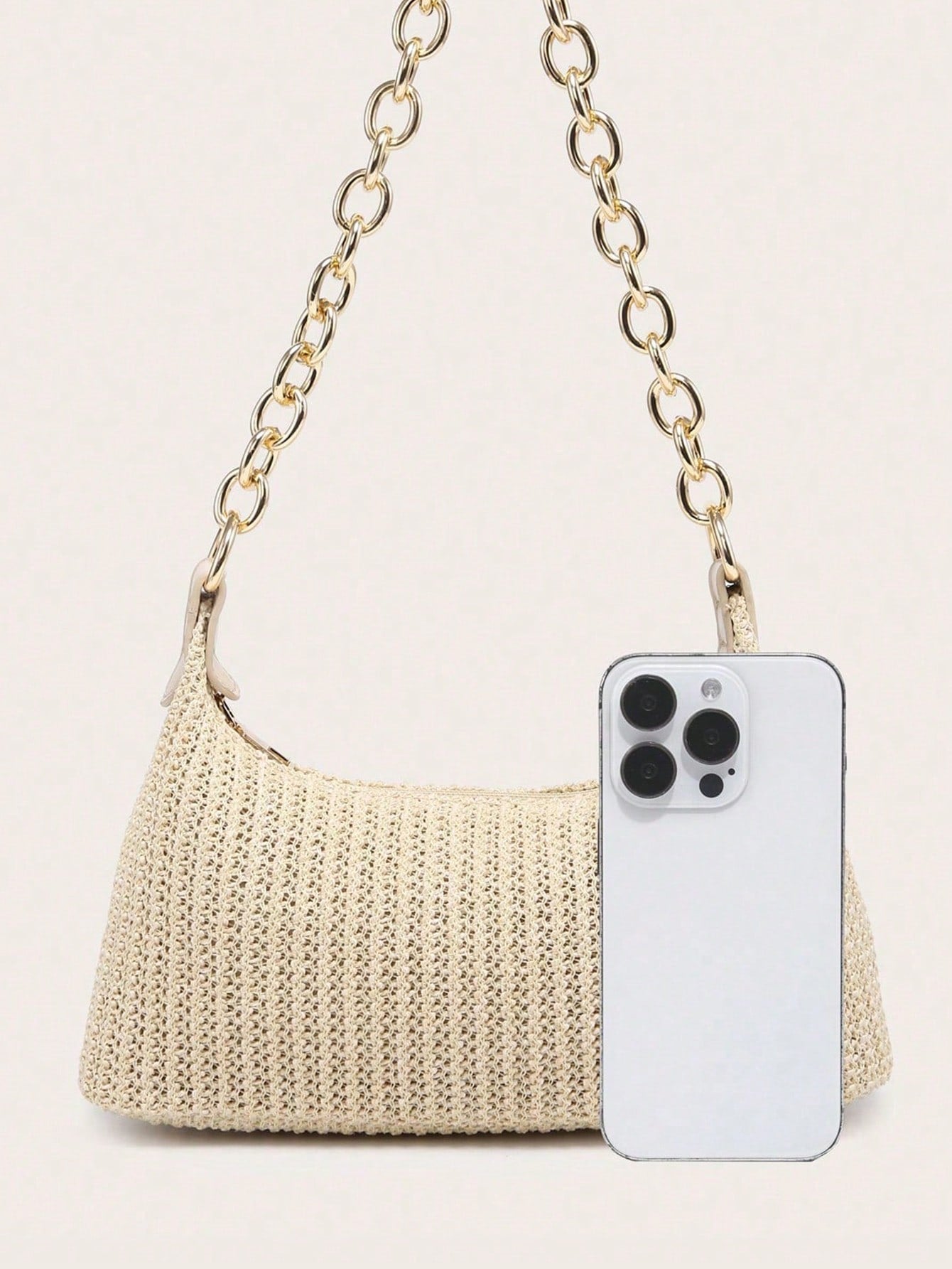 Women's Underarm Shoulder Bag, Square Bag, PU Rope Flower Pendant, Large Capacity, Lightweight, Casual Fashionable Beach Vacation Style, Suitable For Shopping And Vacation , Beach Bag, Holiday, Straw Bag