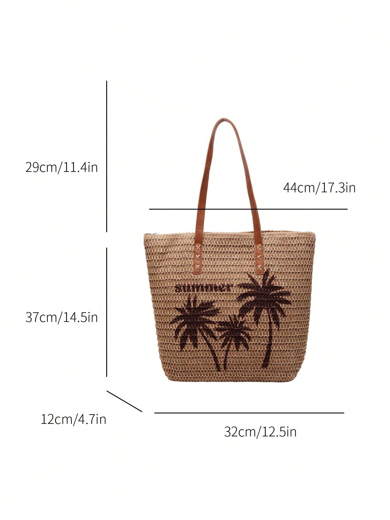 New Large Capacity Tote Bag, Woven Straw Dual Handle Design Women's Bag, Beach Bag For Commuting