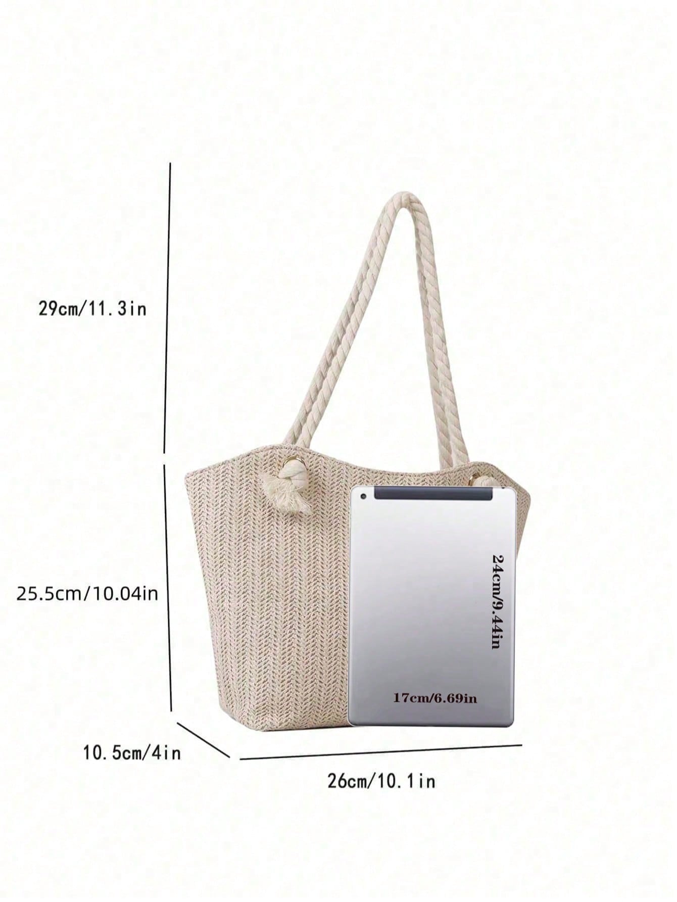 Summer Beach Vacation Straw Tote Bag, Large Capacity, Fashionable, Versatile, Casual Shoulder Bag