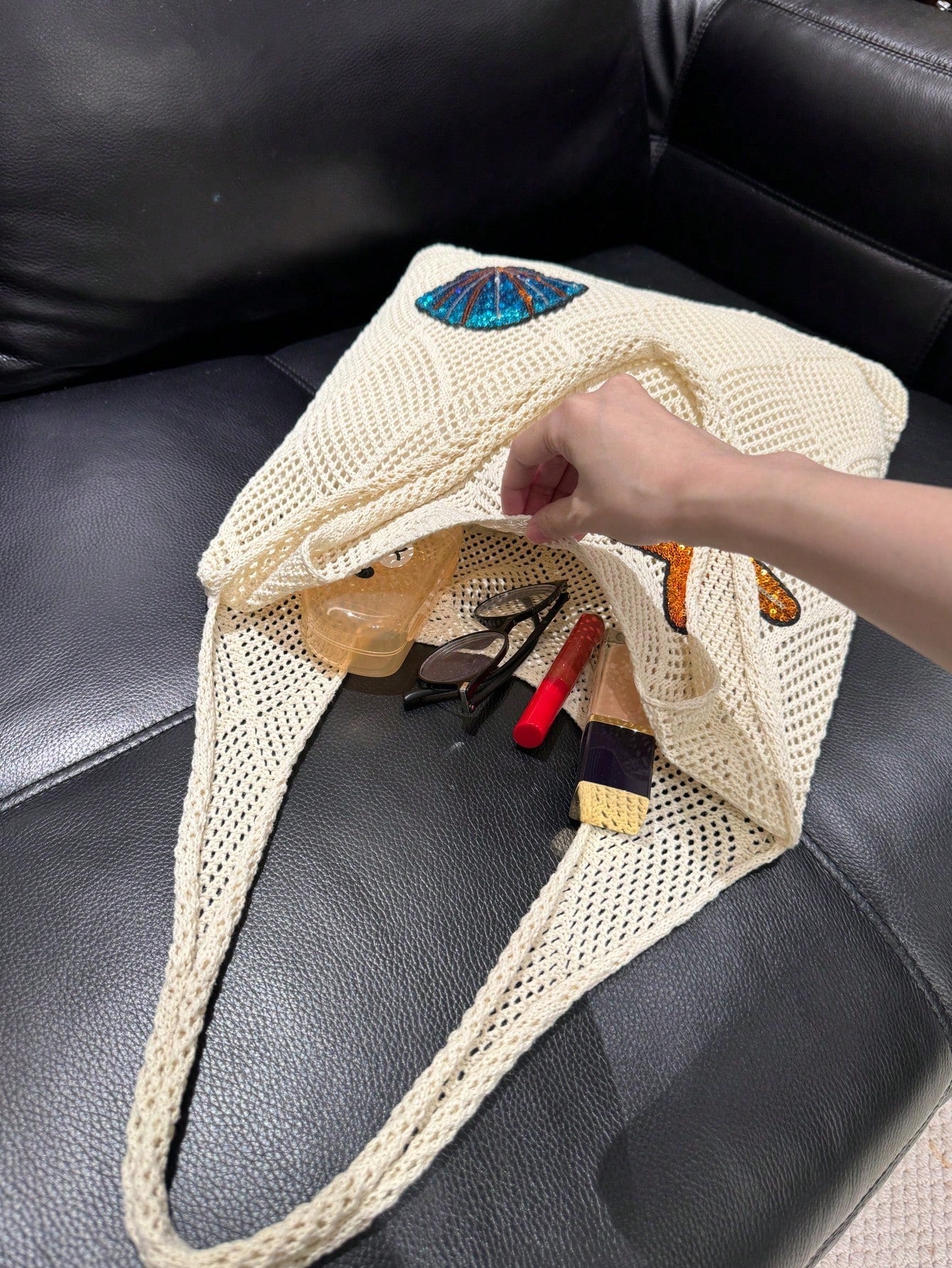 Summer Vacation Beach Bag, Large Capacity Tote Bag, Fashionable & Elegant Women's Shoulder Bag