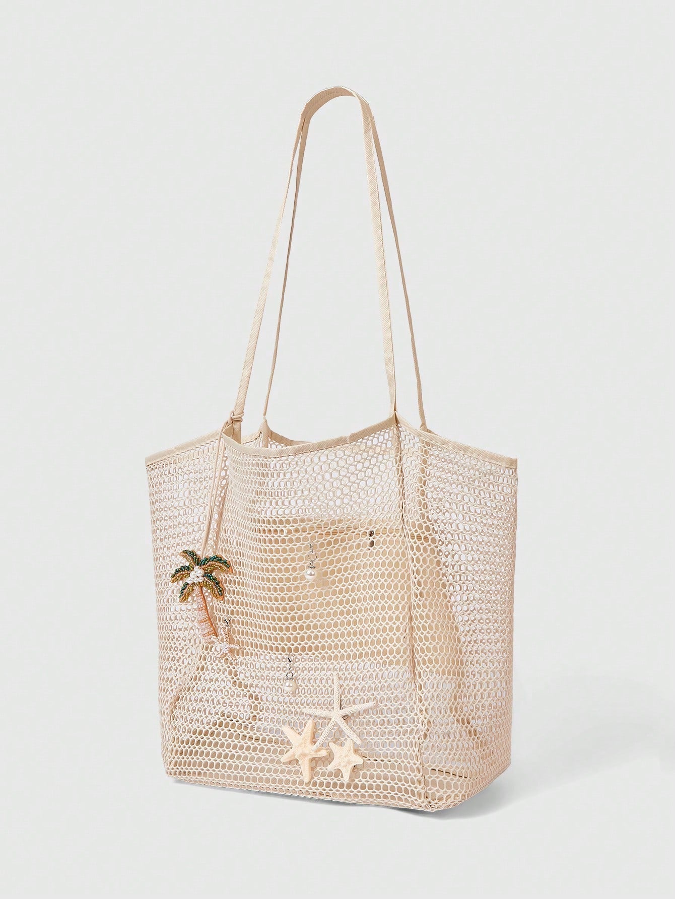 OMWE Fairycore 1pc Handmade Woven Tote Bag With Artificial Orchid, Lily Decor,
