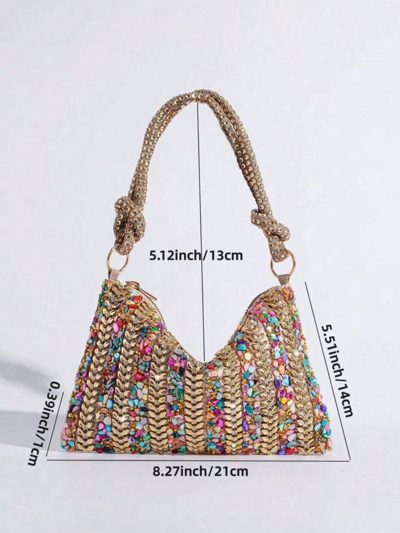 2026 New Rhinestone Decorated Evening Bag, Colorful Banquet Bag, Elegant Party Event Handbag, European And American Style Refined Clutch, Dress Bag And Fashionable Wallet