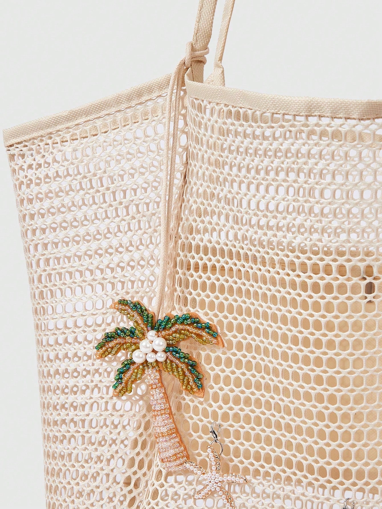 OMWE Fairycore 1pc Handmade Woven Tote Bag With Artificial Orchid, Lily Decor,