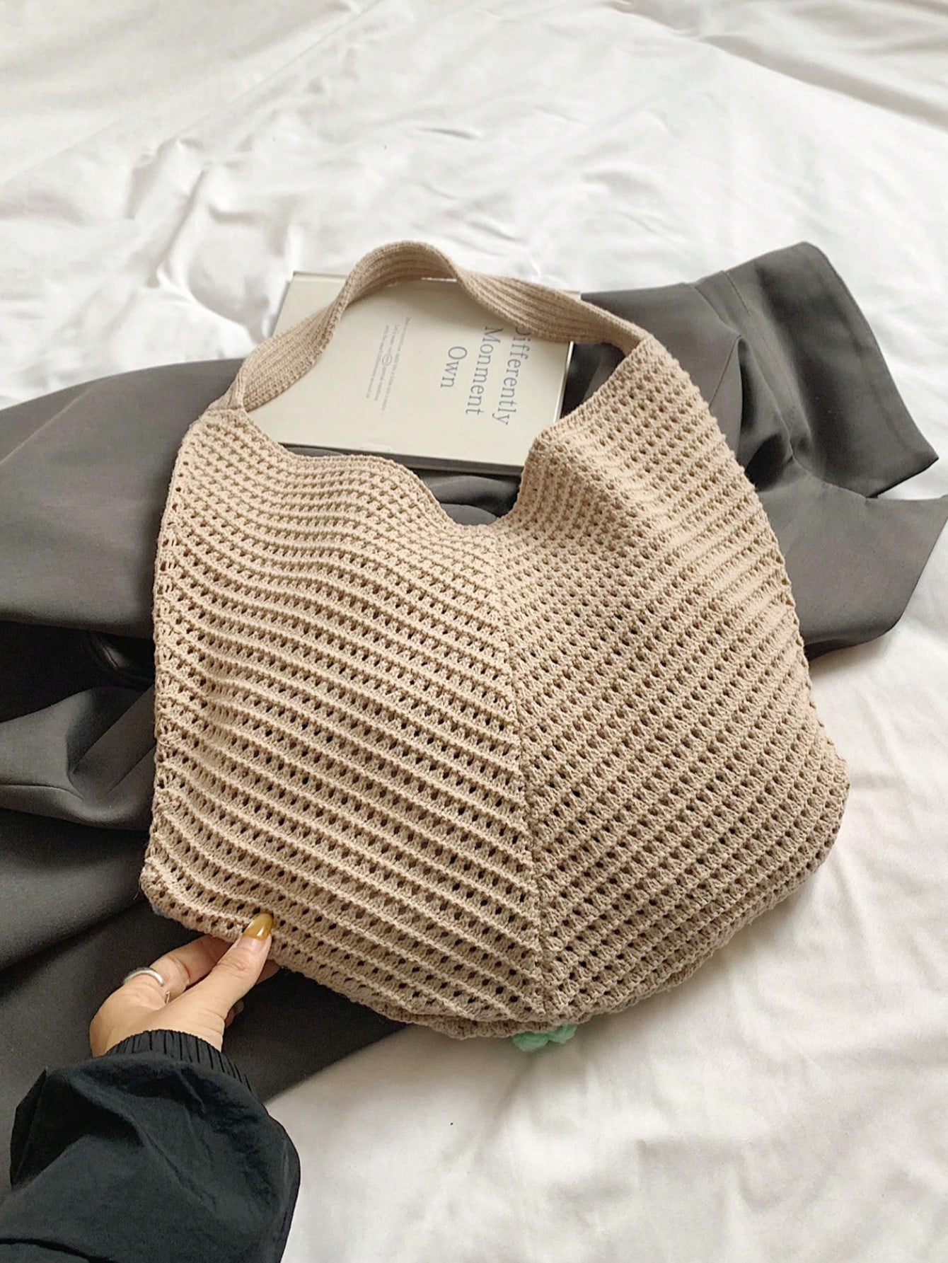 Summer New Casual Straw Tote Bag, Women Large Capacity Shoulder Shopping Handbag , Summer , Beach