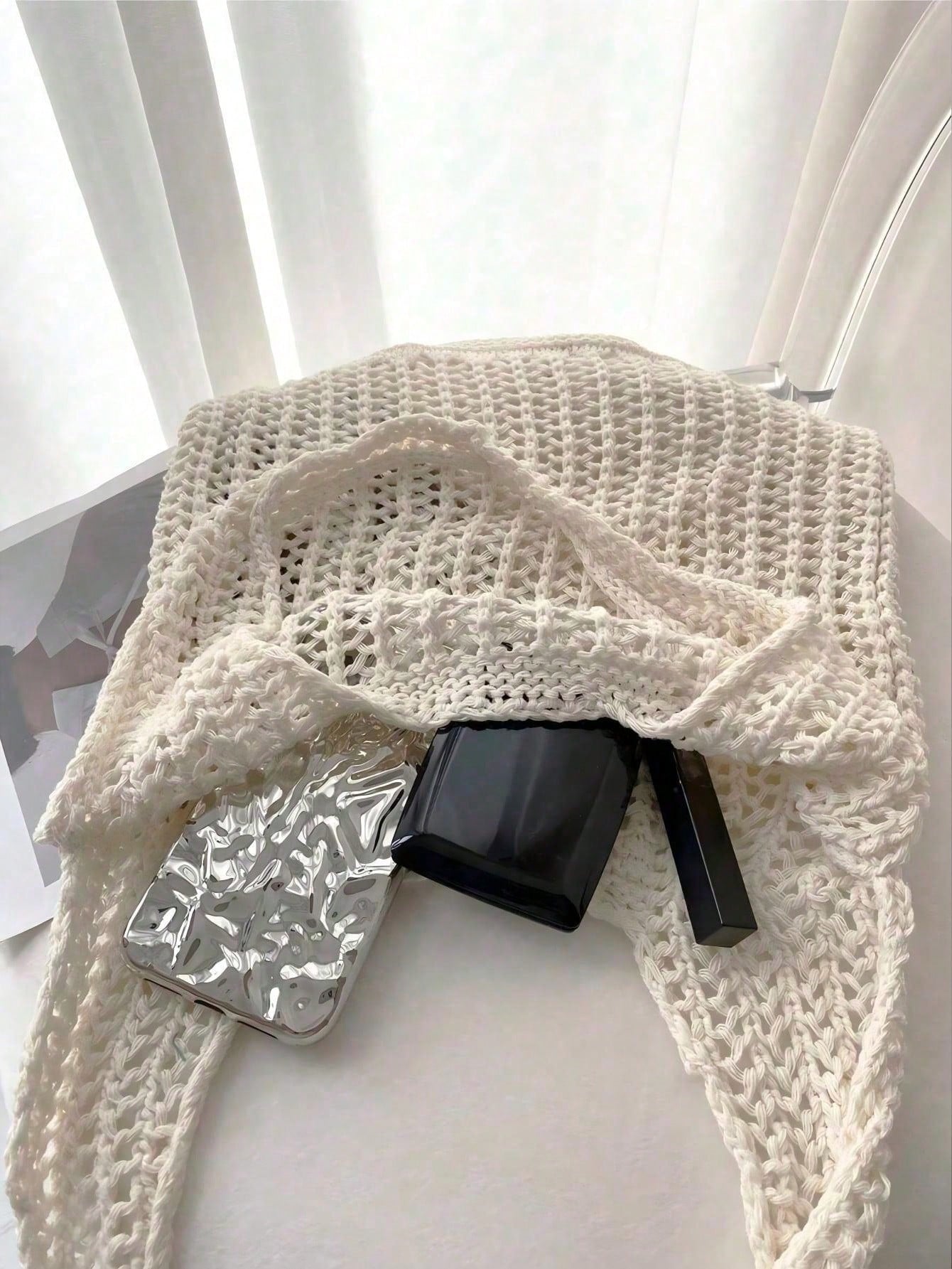 Large Capacity Crochet Shoulder Tote Bag - Lightweight, Multifunctional Knitted Handbag, Beige, Pink, Brown, Black, Suitable For Travel, Beach, Vacation And Daily Use, Large Tote Bag , Beach Bag , Crochet, Holiday, Yellow