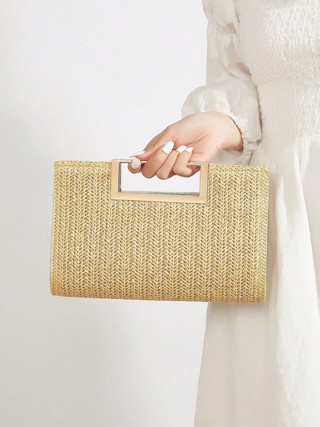 AIBBYDAR Women's Evening Bag, Apricot Colored Fashionable Solid Velvet Handbag, Suitable For Evening Gowns