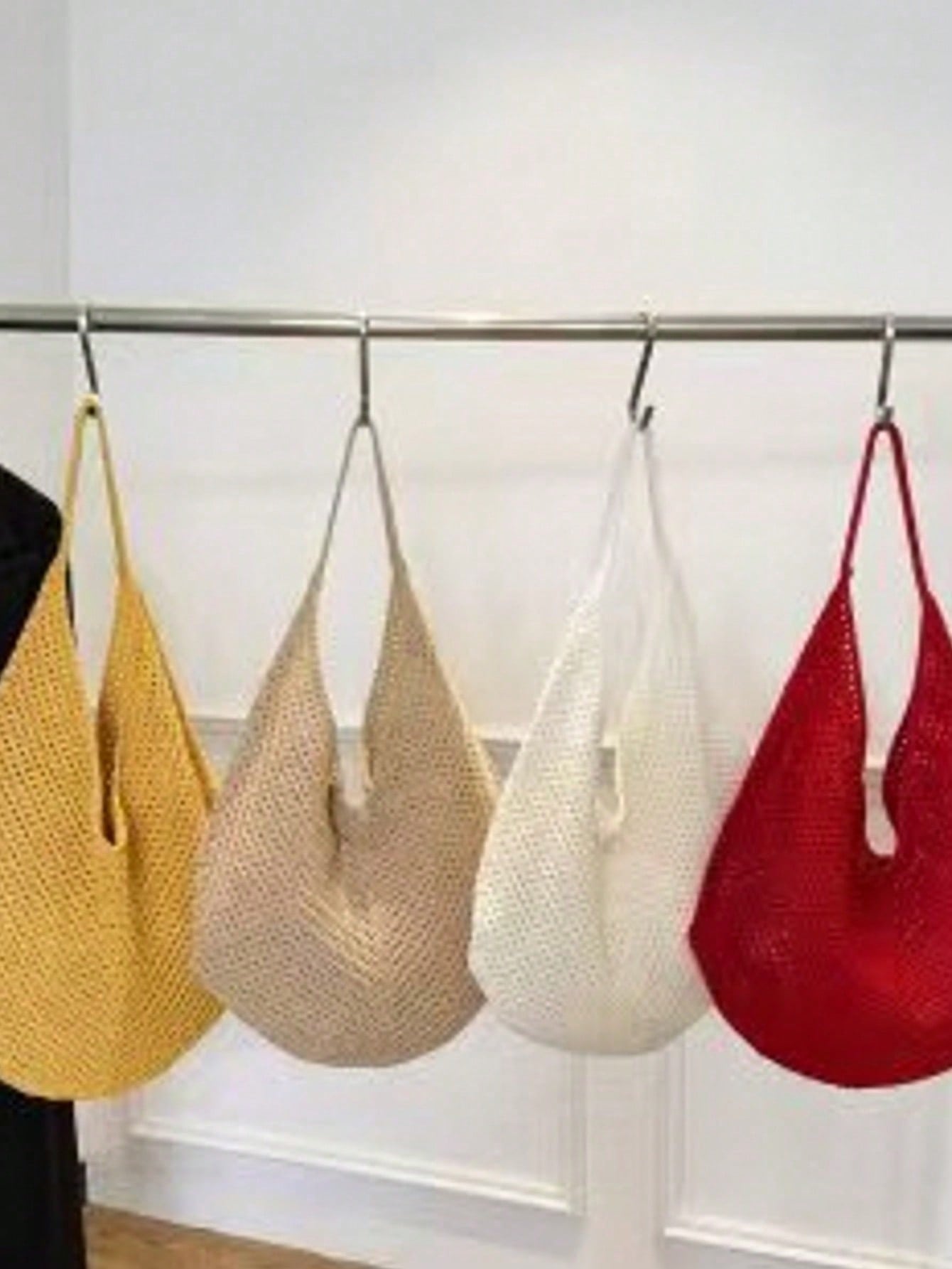 Large Capacity Crochet Shoulder Tote Bag - Lightweight, Multifunctional Knitted Handbag, Beige, Pink, Brown, Black, Suitable For Travel, Beach, Vacation And Daily Use, Large Tote Bag , Beach Bag , Crochet, Holiday, Yellow
