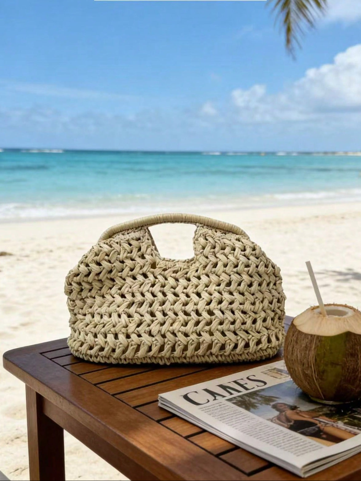2025 New Natural Fiber Clutch Bag, Handwoven Raffia Straw Summer Beach Bag For Women