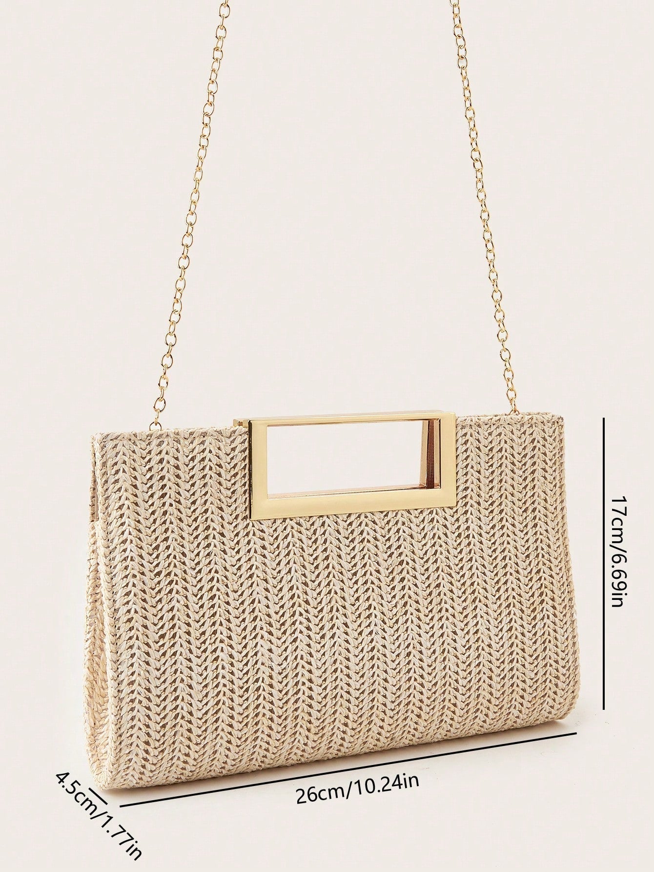 AIBBYDAR Beige Woven Handbag For Women, Fashion Tote Bag For Holiday, Beach, Business Commute, Casual, Minimalist, Beach, Vacation, Woven Bag