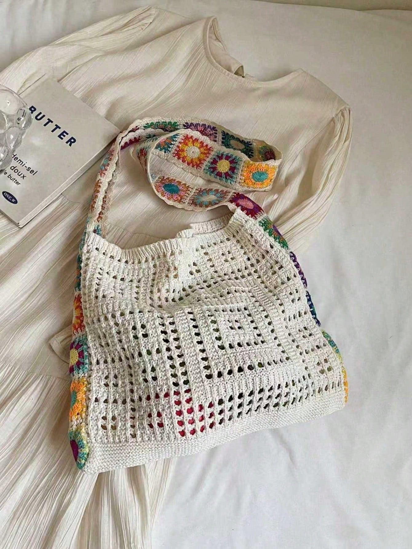 Summer New Casual Straw Tote Bag, Women Large Capacity Shoulder Shopping Handbag , Summer , Beach
