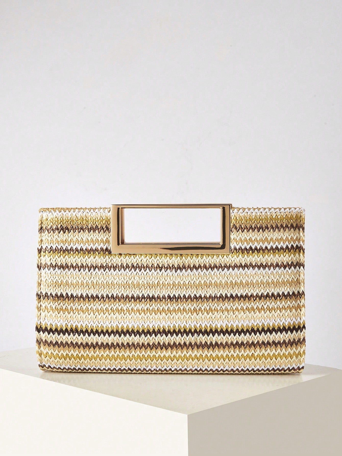 AIBBYDAR Beige Woven Handbag For Women, Fashion Tote Bag For Holiday, Beach, Business Commute, Casual, Minimalist, Beach, Vacation, Woven Bag