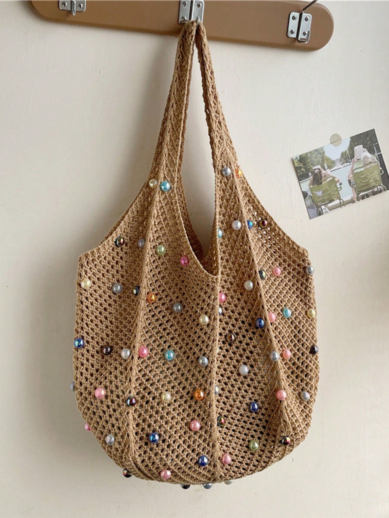 Summer New Casual Straw Tote Bag, Women Large Capacity Shoulder Shopping Handbag , Summer , Beach