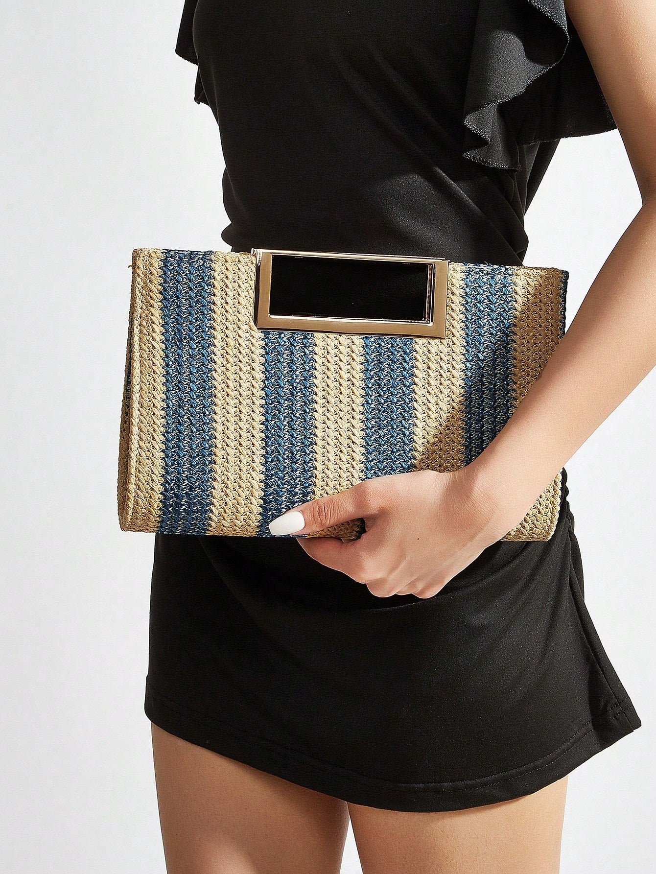 AIBBYDAR Beige Woven Handbag For Women, Fashion Tote Bag For Holiday, Beach, Business Commute, Casual, Minimalist, Beach, Vacation, Woven Bag