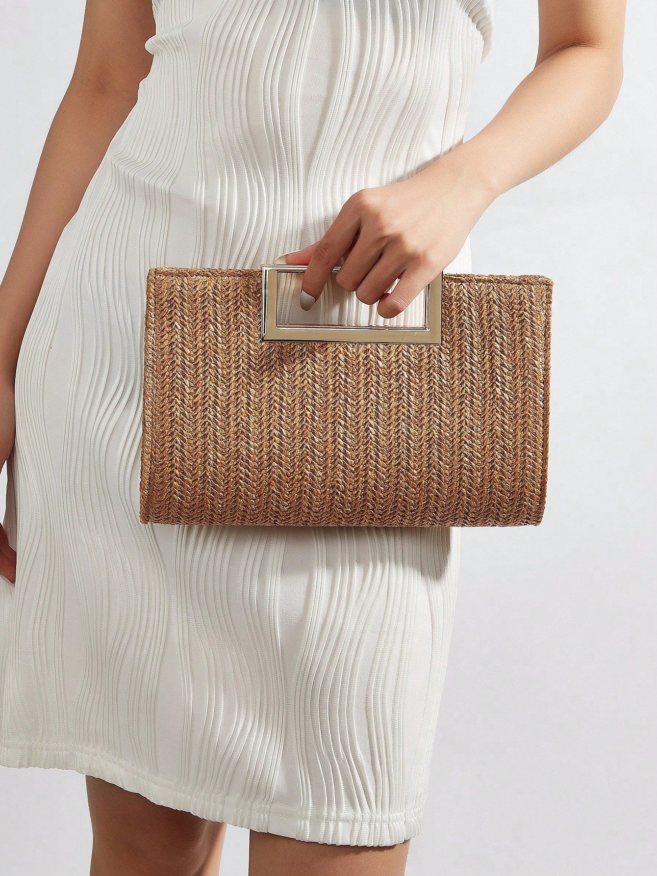 AIBBYDAR Women's Evening Bag, Apricot Colored Fashionable Solid Velvet Handbag, Suitable For Evening Gowns
