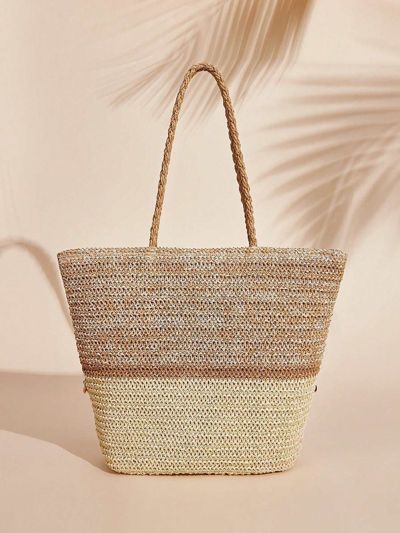 VCAY Casual Tote Bag,Woven Bag,Perfect For Summer Beach Travel Vacation,For Outdoor