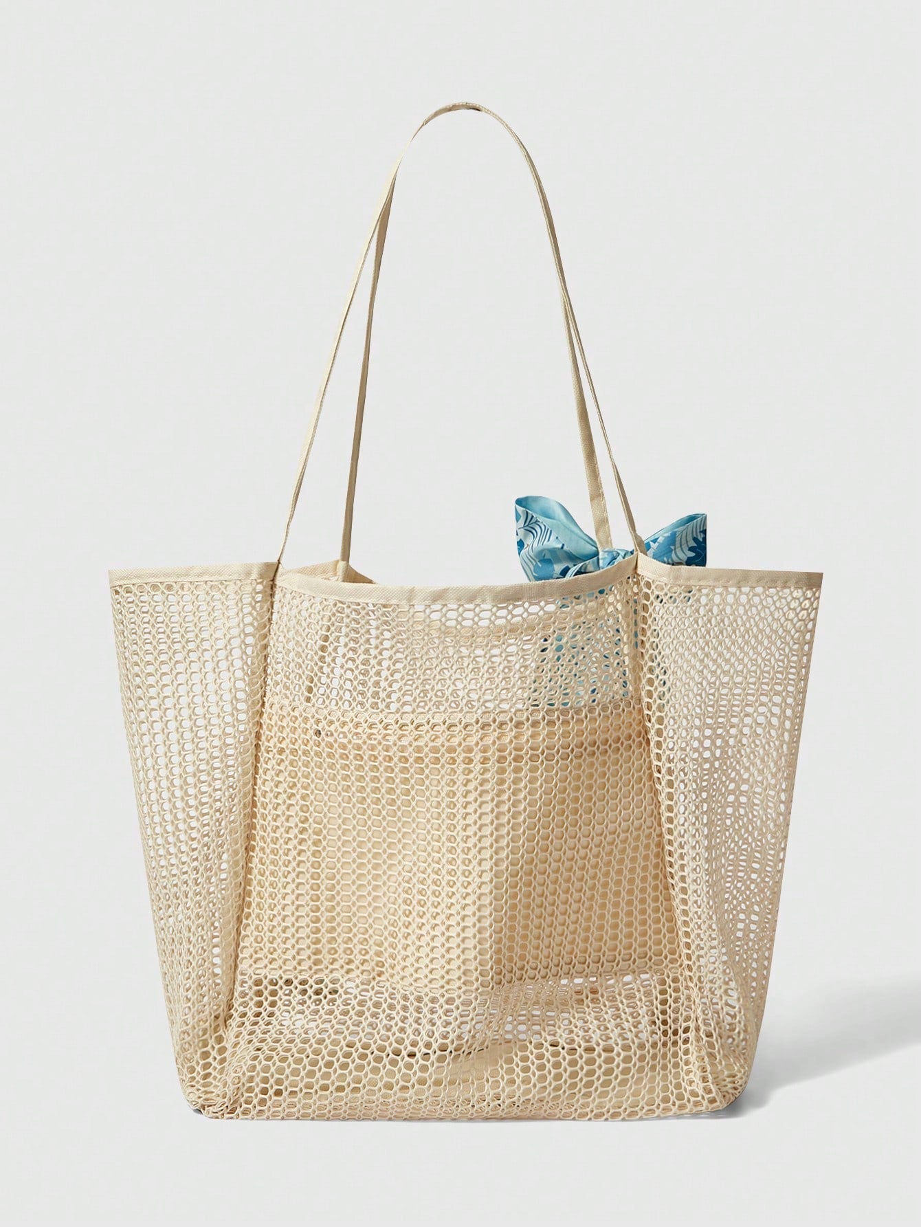 OMWE Fairycore 1pc Handmade Woven Tote Bag With Artificial Orchid, Lily Decor,