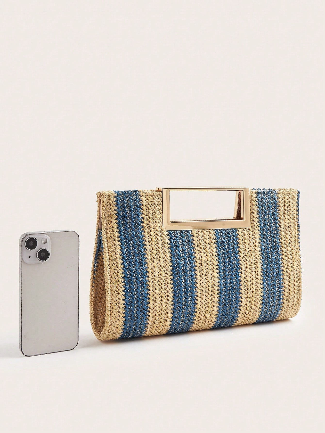 AIBBYDAR Beige Woven Handbag For Women, Fashion Tote Bag For Holiday, Beach, Business Commute, Casual, Minimalist, Beach, Vacation, Woven Bag