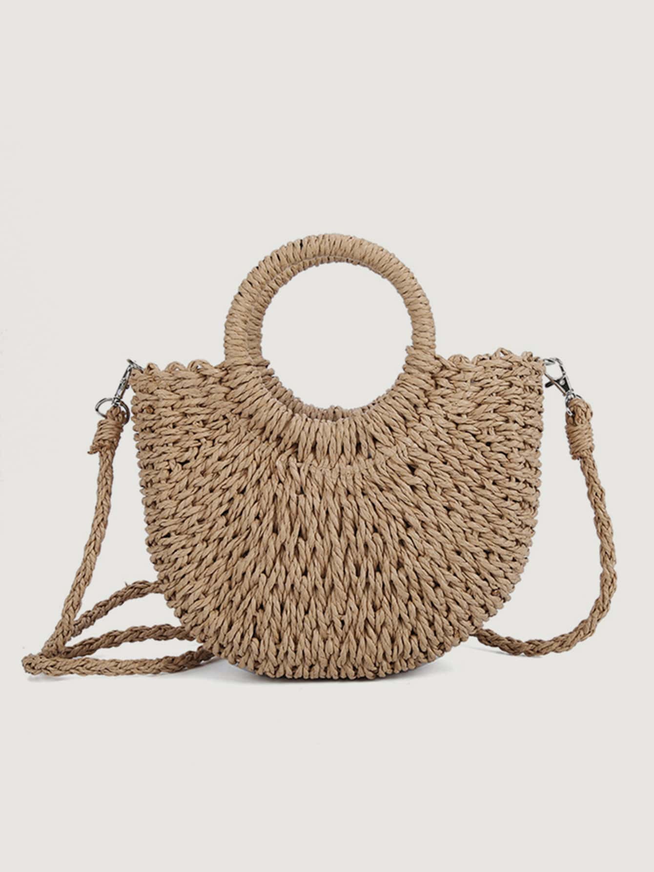 Yogodlns Straw Woven Crossbody Shoulder Bag Daisy Decor Handmade Small Purse Handbag Bohemia Summer Bag, Eye-Catching Beach Bag Summer