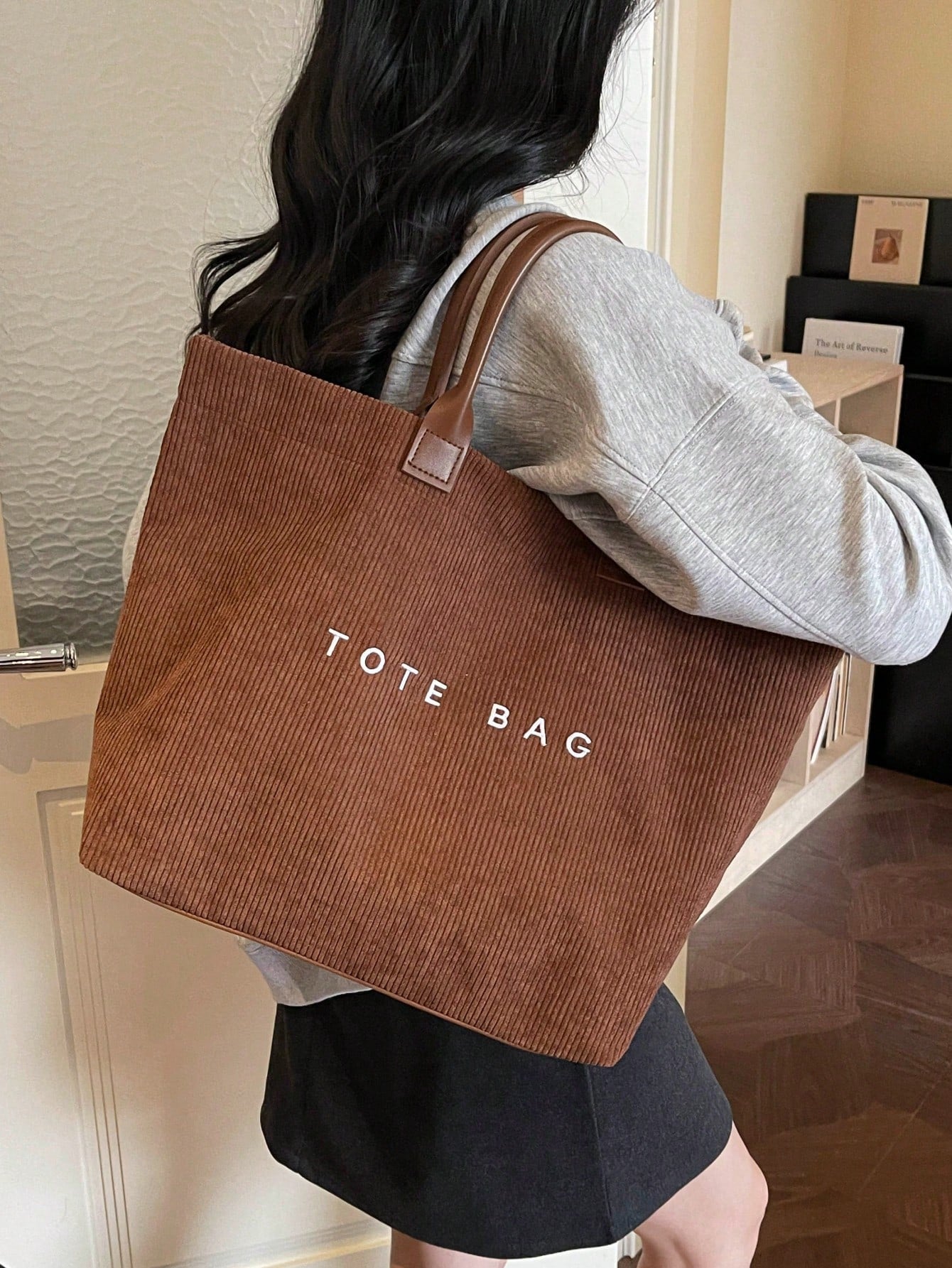 New Large Capacity Letter Decor Woven Straw Tote Bag, Multi-Functional Commute Casual Vacation Woven Straw Handbag Suitable For Commuting, Shopping, Beach Vacation, Office, Holidays